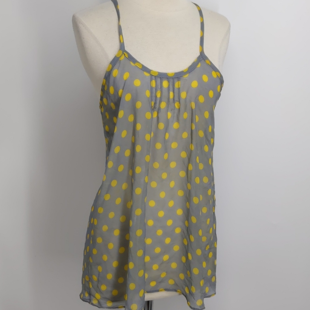 EmmaLee gray with yellow dots top-sz M